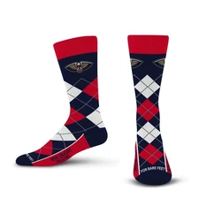 For Bare Feet NBA New Orleans Pelicans Argyle Remix Premium Dress Socks Team Col