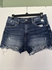 KanCan Womens Distressed Frayed Jean Shorts Size 9/28 High Rise