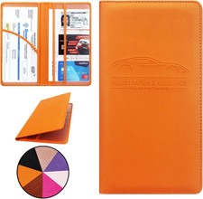 Car Registration and Insurance Holder, Premium Pu Leather Vehicle Glove Box Orga
