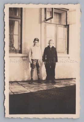 2 Jungen 1936 - Photo Optiker Curel Blankenese Hamburg - Altes Foto