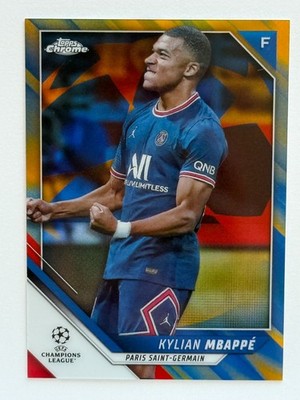 2021-22 Topps Chrome UEFA Gold & Blue Starball Kylian Mbappe /75 #1
