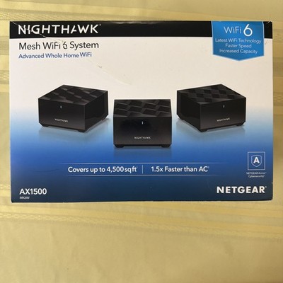 NETGEAR Nighthawk MK6W-100NAS Whole Home Mesh WiFi 6 Sys AX1500 Router - NICE!