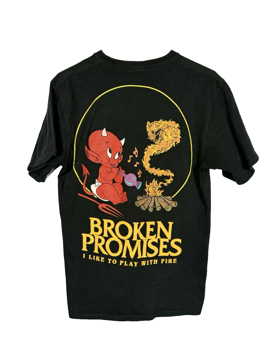 LIURA BURNING FLAIR VIPパス・ブロマイド・Tシャツセット Broken Promises Hot Stuff Devil Tee Play With Fire Graphic Black T