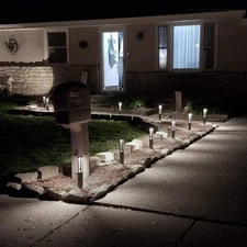 LEONLITE 6-Pack Low Voltage Aluminum Landscape Pathway Lights, 3000K warm WH LED