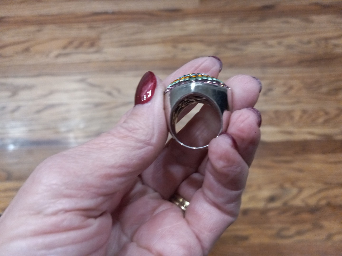 HEART RING STERLING SILVER MULTI COLORED CRYSTAL … - image 11