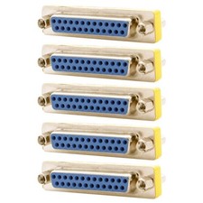 5x DB25 D-SUB 25-Pin Female to Female Coupler Mini Gender Changer Adapter Gold