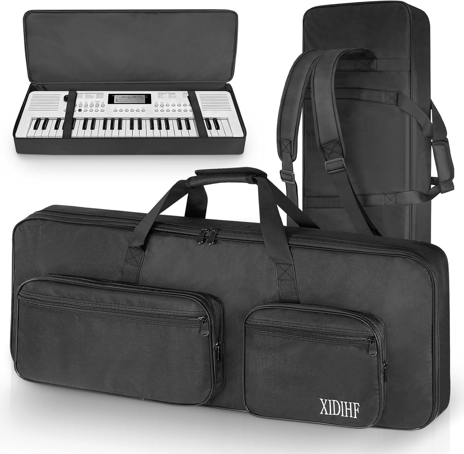 49 Key Keyboard Gig Bag 10mm Padded Case With Straps 4 Pocke