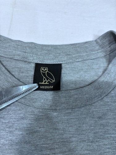 OVO October's Very Own Drake Essentials Crew Neck T-Shirt Mens M Gray L/S - Picture 6 of 10
