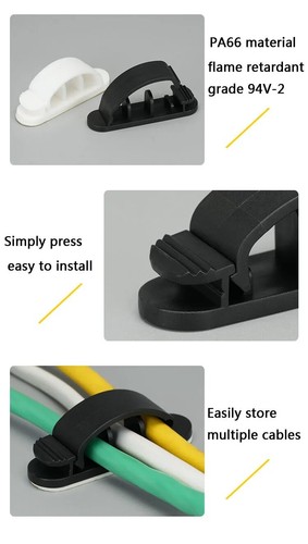 5Stk. Kabel halter Klebesockel Kabelclip Kabelklemme Selbstklebend Kabelbinder - Bild 26 von 56