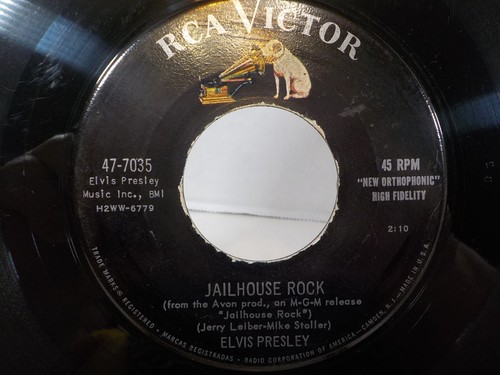 Elvis Presley ‎Jailhouse Rock / Treat Me Nice 45rpm 1957 RCA Victor 47-7035 HiFi - Bild 1 von 5