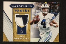 Dak Prescott, Dallas Cowboys-Player Worn Matl #21/25-2017 Panini Catapults, Mint
