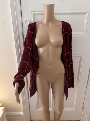 SPORTSCRAFT Size 20 Burgandy Navy Super Soft Knit Drape Cardigan - Picture 5 of 9