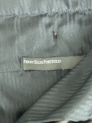 Perry Ellis Portfolio braune Anzughose mit flacher Vorderseite für Herren 36 x 39 Polyester - Bild 7 von 10