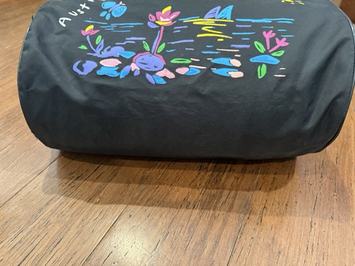 Australis Vintage Floral Duffle Bag Black 90s Zip Up Ken Done Style - Picture 4 of 12