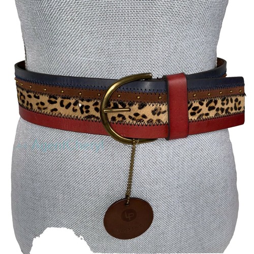 Genuine Leather Embroidered Bohemian Brown Belt Made in  display picture 1