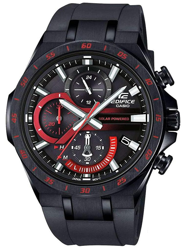 BRAND NEW Casio Edifice SOLAR POWERED CHRONOGRAPH Black Mens Watch