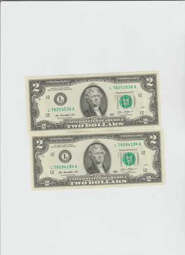 2 -$2- 2013 Federal Reserve Notes