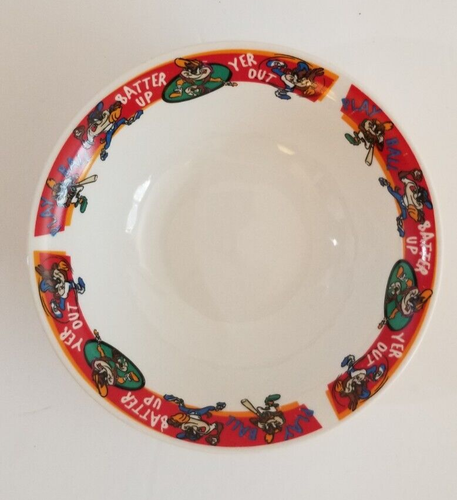 Set 6 Gibson Ceramic Bowls Looney Tunes 3 Baseball 3 Football TAZ - Picture 9 of 12