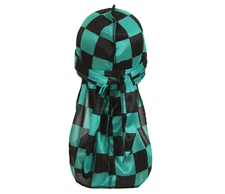 Anime Tanjiro Cosplay Green & Black Checkered Durag