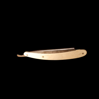 Vintage Horstator Solingen 1830 Shaving Straight Razor Germany, White Handle