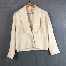 Vintage Chacok Lambswool  Acrylic Ivory Knit Cardigan Made in France Size T 2
