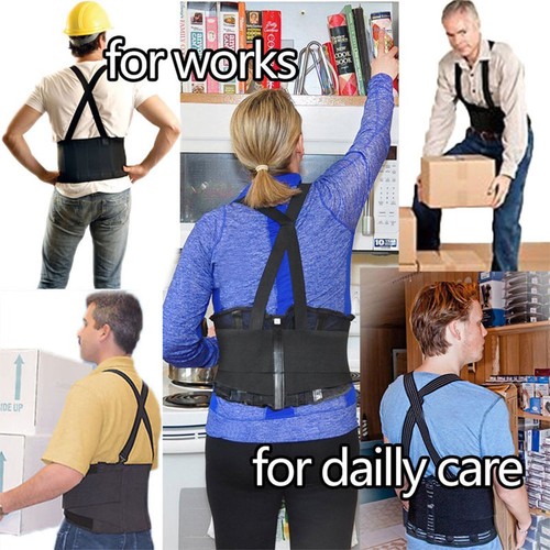 Heavy Duty Lift Lumbar Lower Back Waist Support Belt Brace Suspenders For Work A - Bild 10 von 14