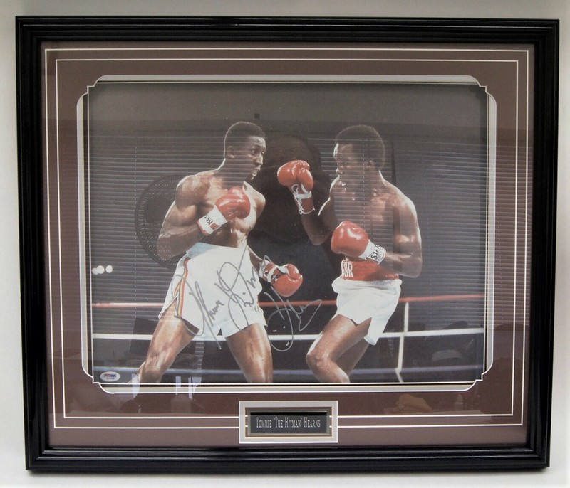 Tommie "The Hitman" Hearns Autographed Photo Framed 26x22 PSA/DNA COA B9138