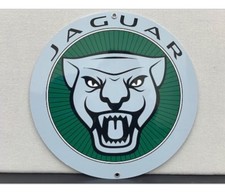 Vintage Reproduction Jaguar British Racing Advertising Green Garage Sign
