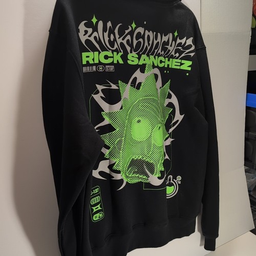Rick & Morty Mens Medium Rick Of Ricks Black Cotton Hoodie Sweater - M Rare - Picture 6 of 7