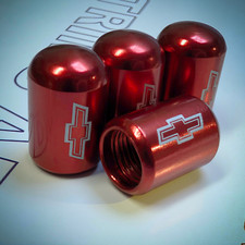 4 X BOWTIE Tire Valve Stem Caps Metal Compatible with CHEVROLET