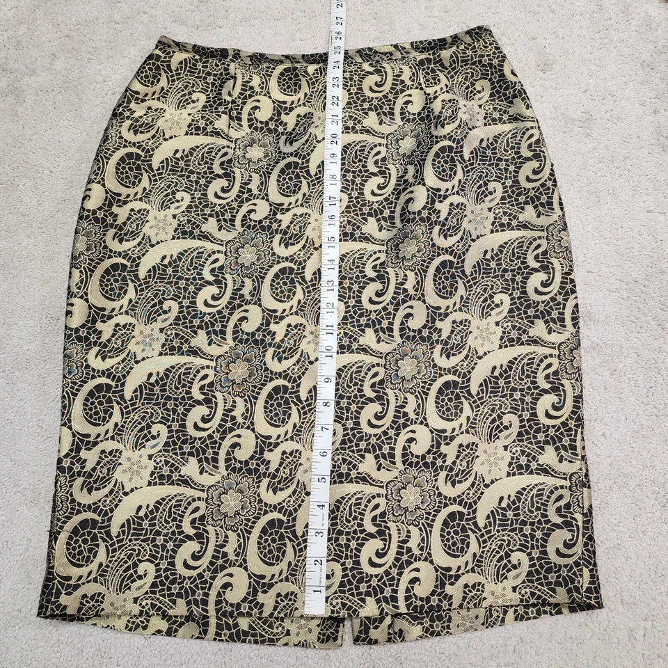 Falda lápiz ANN KLEIN para mujer forrada negra y dorada oscura 12 Academia Foto 3 de 4