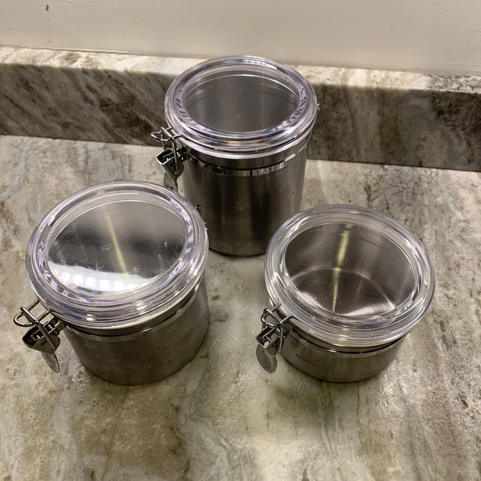 OGGI Lote de 3 Piezas Juego de Botes de Acero Inoxidable Usado en Excelente Condición Foto 2 de 4