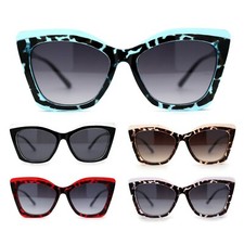 Womens Square Large Cat Eye Retro Plastic Sunglasses
