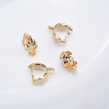 20pcs 18k Gold Plated Brass Leaf Bails Pendants for Necklace Making