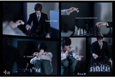 KZH GAMETOYSデスノート L エルと特典チェス GAMETOYS DEATH NOTE 1/6 L· Lawliet &Yagami Light Semi-Silicone