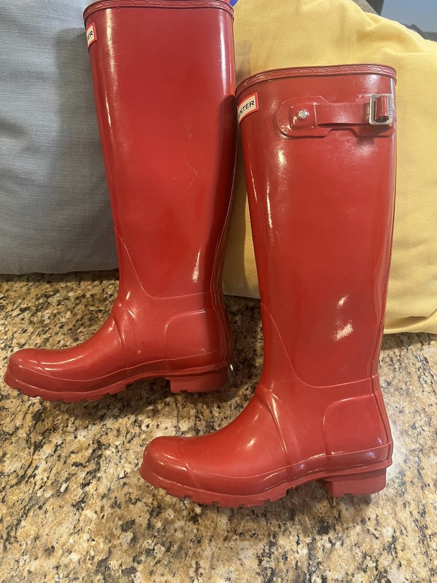 レインシューズ HUNTER [WOMEN] Original Tall Rain Boots Military Red WFT1000 Amazon.com | Hunter Women's Rain Wellington Boots, Red