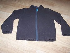Boy's Size 5 Carter's Solid Chocolate Brown Warm Fleece Jacket Coat Zip Up EUC