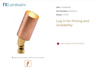 FX Luminaire LR-20-GS-CU FXLUSTRORAME 20W 36D W/ GLARE SHIELD COPPER