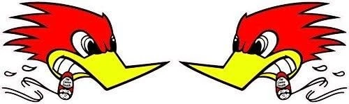 Hot Rod Bird Right & Left Small - Sticker - DIe Cut Vinyl - Bright Print Sticker