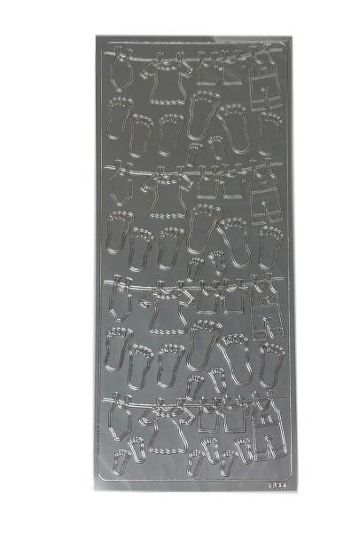 2-Set Kerzen Aufkleber, viele Motive basteln gestalten Scarpbook, Silber