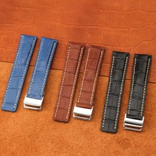 22mm 24mm Leather Strap Bracelet for Breitling Watch Band Belt Avenger Navitimer