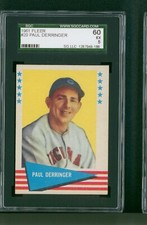 1961 Fleer Graded Baseball Card - #20 Paul Derringer SGC 5 EX