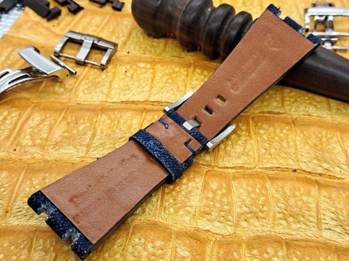27mm/20mm Blue Jeans Watch Band Bespoke Military Fashion - Picture 12 of 14