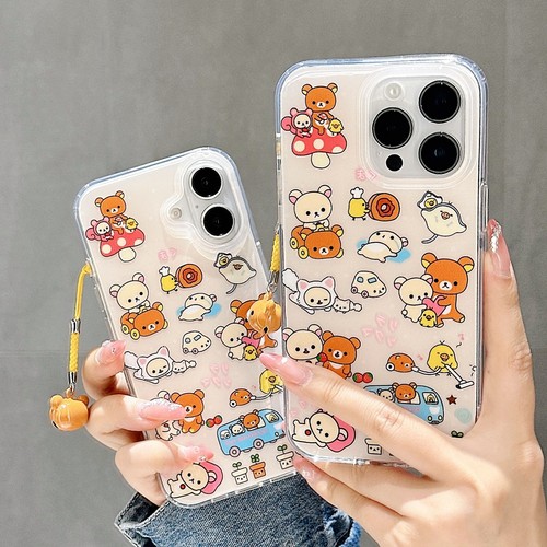 Double sided IMD cute bear phone case for iphone 16pro max 15 14 13 pro cate - Picture 2 of 5
