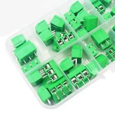 50 x PCB Screw Terminal Block Connectors Green 2P / 3P 5.0mm Pitch 300V 16A UK