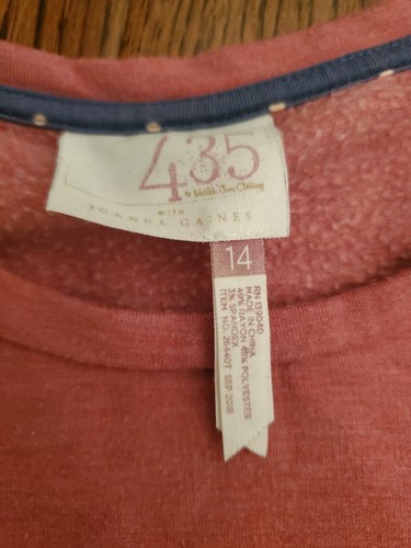 Tween 435 Matilda Jane Joanna Gaines Sweatshirt With Glee Pink Pullover Size 14 - Picture 3 of 12