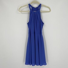 Express Women’s Halter Neck A Line Blue Mini Dress size 2