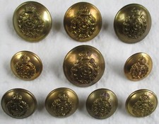 Set of 10x WW2 British:"ARMY DENTAL CORPS BRASS BUTTONS"(25mm-19mm, WWII Period)