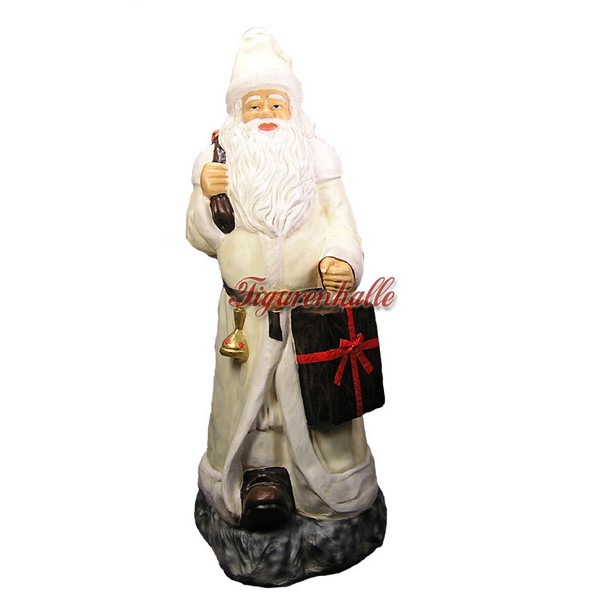 Weihnachtsmann Weiß Weihnachts Dekoration Figur Advent Nikolaus Lebensgroß Deko-image