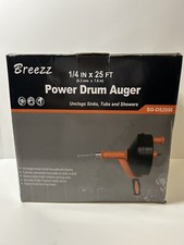 Breezz Power Drum Auger 1/4 x 25ft SG-DS2056 Use Power Tools (New Open Box)